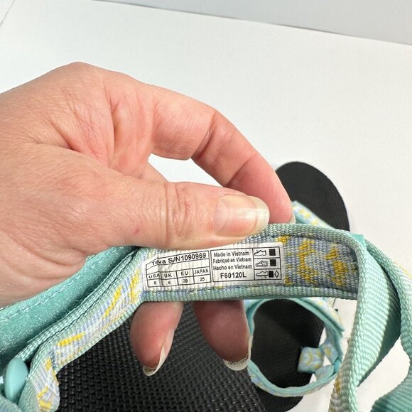 Teva Womens Sandals Size 8 Blue Yellow Strappy Sport Walking Shoe 1090969 - Picture 5 of 7